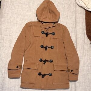 Zara Tan Pea Coat with Hood
